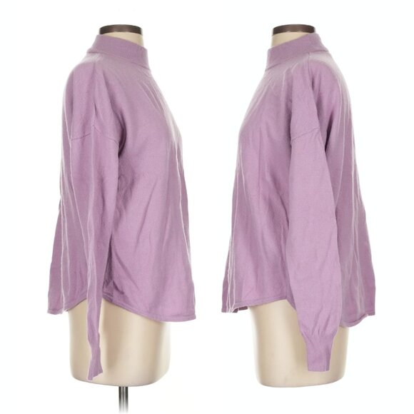 Madewell Ashbury Mockneck Sweater Alpaca Merino Wool Viscose Blend Sz S Lilac - Picture 4 of 6